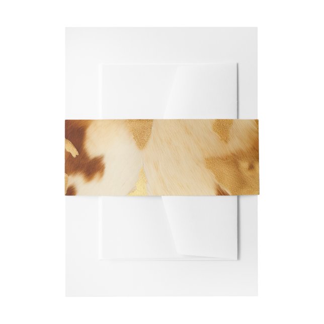 Bandeau De Faire-part Mariage Occidental Rustique en Cuir de Vache (Devant example)