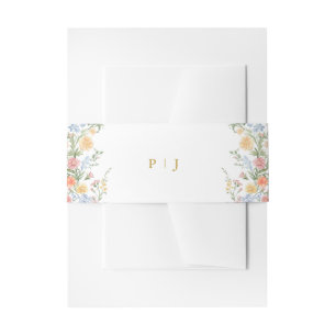 Bandeau De Faire-part Mariage Orné de Pâtes de Printemps en Or