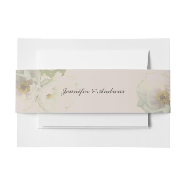 Bandeau De Faire-part Mariage Peony Mauve Invitation Belly Band (Devant Example)