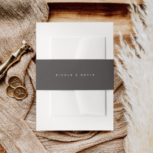Bandeau De Faire-part Mariage personnalisé Brown au charbon de bois fonc