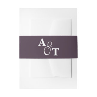 Bandeau De Faire-part Mariage personnalisé de monogramme violet