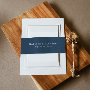 Bandeau De Faire-part Mariage Personnalisé Élégant à l'Aquarelle Bleu Ma