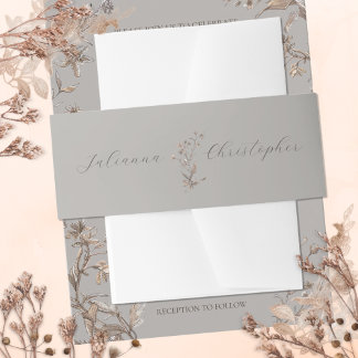 Bandeau De Faire-part Mariage personnalisé Élégant Rustique Fleurs sauva