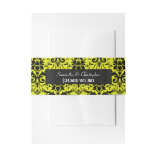 Bandeau De Faire-part Mariage personnalisé noir et rose foncé