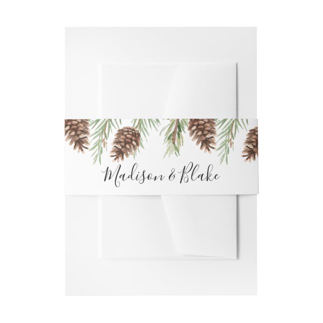 Bandeau De Faire-part Mariage Pinecone d'hiver (Devant example)