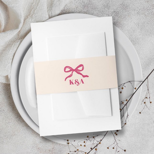 Bandeau De Faire-part Mariage rétro Coquette Bow (Créateur téléchargé)