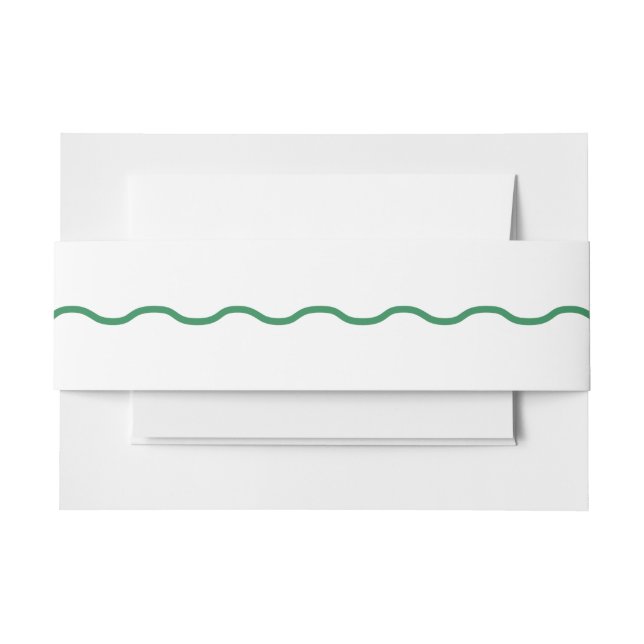 Bandeau De Faire-part Mariage rétro Green Wavy (Devant Example)