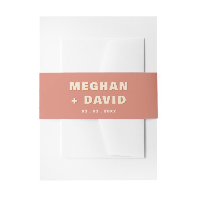 Bandeau De Faire-part Mariage Rétro Groovy 70s Bohème Terracotta (Devant example)