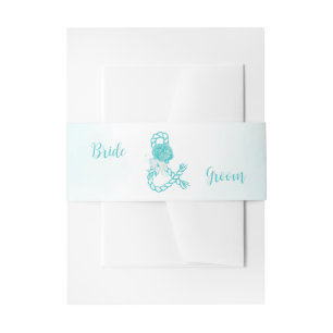 Bandeau De Faire-part mariage romantique aux fleurs turquoise