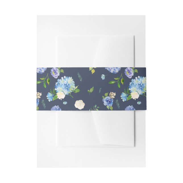 Bandeau De Faire-part Mariage Rose Blue Hydrangea et Purple Motif (Devant example)