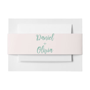 Bandeau De Faire-part Mariage rose et vert ondulé