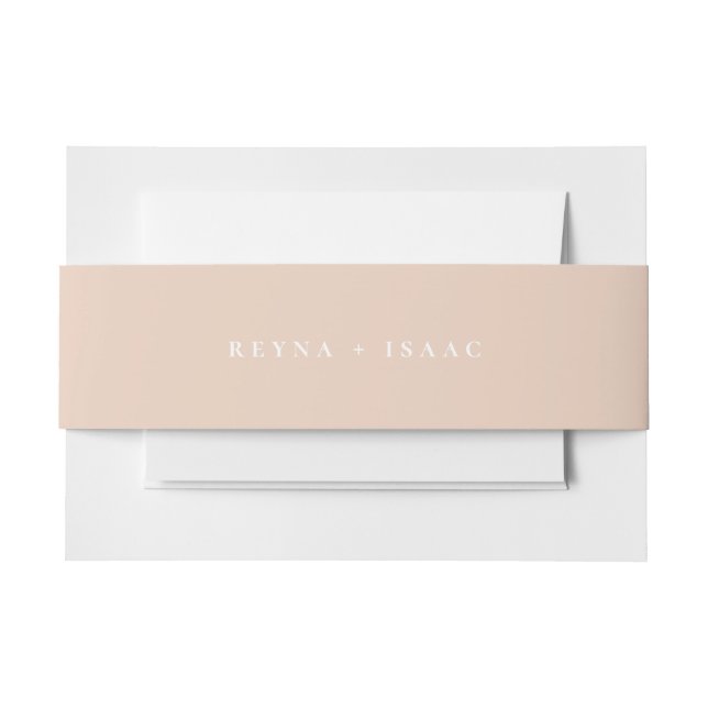 Bandeau De Faire-part Mariage Rose Lin solide (Devant Example)