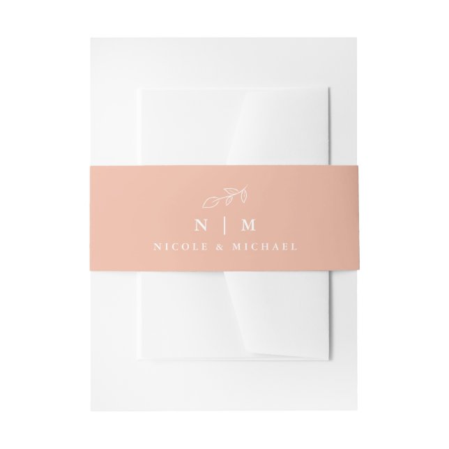Bandeau De Faire-part Mariage rose melon Plante minimal (Devant example)