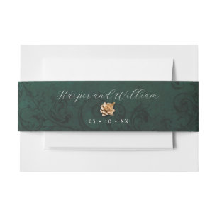Bandeau De Faire-part Mariage rose or ornemental