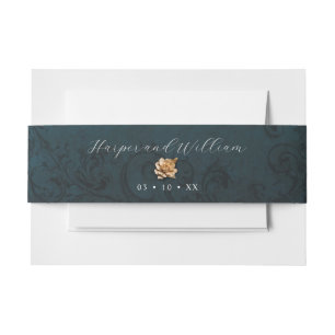 Bandeau De Faire-part Mariage rose or ornemental