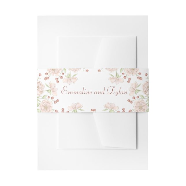 Bandeau De Faire-part Mariage Rose Pâle (Devant example)
