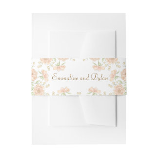 Bandeau De Faire-part Mariage Rose Pêche