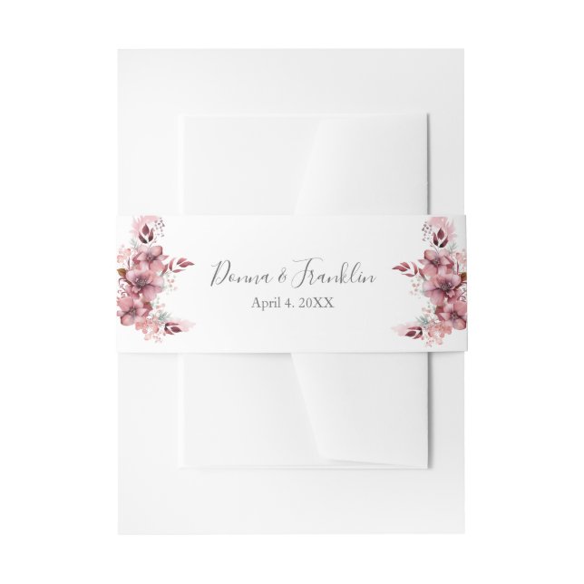 Bandeau De Faire-part Mariage rose Rose moderne Dusty (Devant example)