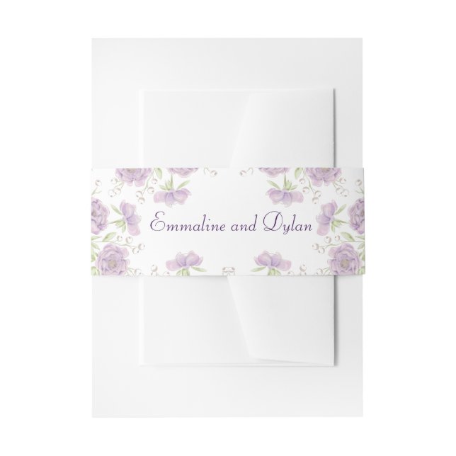 Bandeau De Faire-part Mariage Rose Violette Lavande (Devant example)