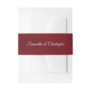 Bandeau De Faire-part Mariage rouge Crimson simple et élégant