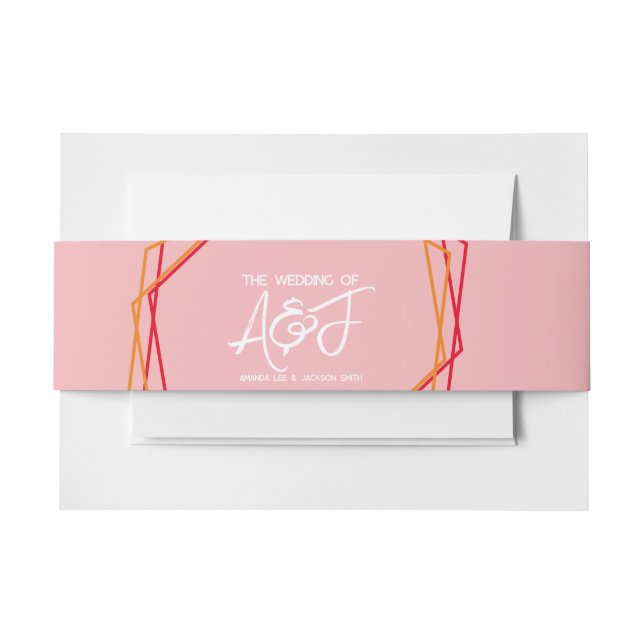 Bandeau De Faire-part Mariage rouge rose rose pâle du lever du soleil (Devant Example)