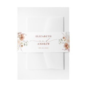 Bandeau De Faire-part Mariage Rustique Boho Garden Flowers