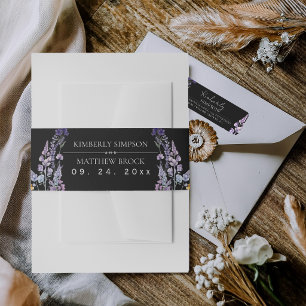 Bandeau De Faire-part Mariage rustique de fleurs sauvages moderne et élé