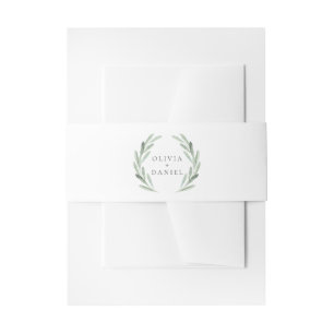 Bandeau De Faire-part Mariage rustique de guirlande verte élégante