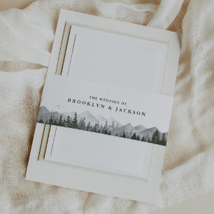 Bandeau De Faire-part Mariage rustique de pin de montagne