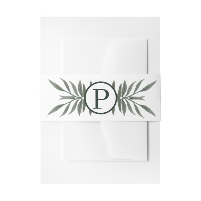 Bandeau De Faire-part Mariage rustique de verdure florale botanique vert (Devant example)