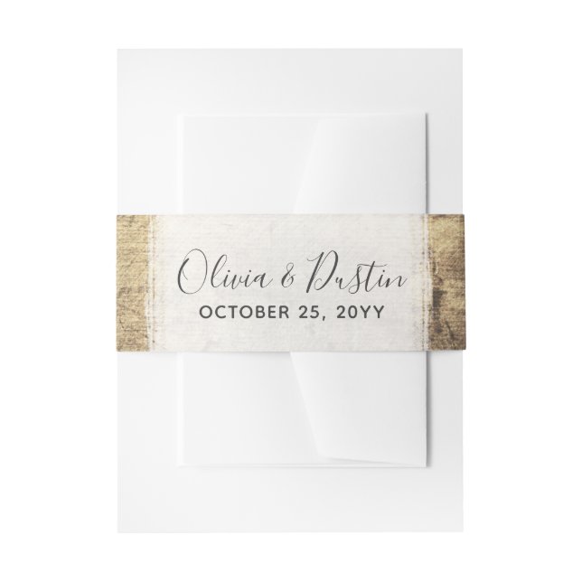 Bandeau De Faire-part Mariage rustique en bois dans une vieille grange d (Devant example)