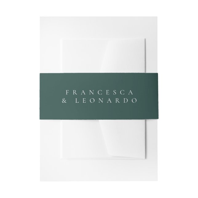 Bandeau De Faire-part Mariage Simple Émeraude Classique (Devant example)