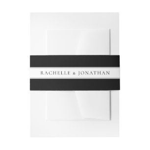 Bandeau De Faire-part Mariage simple noir et blanc chic