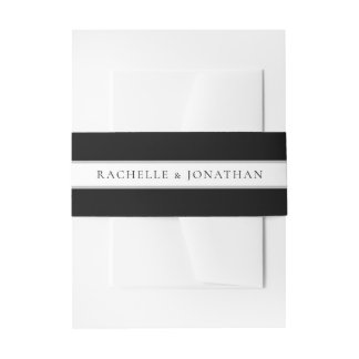 Bandeau De Faire-part Mariage simple noir et blanc chic
