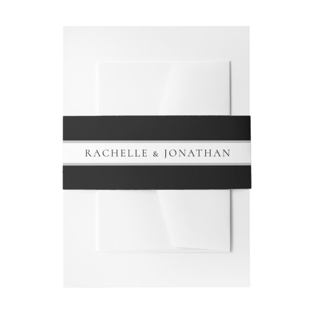 Bandeau De Faire-part Mariage simple noir et blanc chic (Devant example)