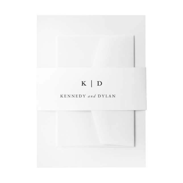 Bandeau De Faire-part Mariage simple noir et blanc élégant (Devant example)