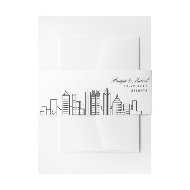 Bandeau De Faire-part Mariage Skyline Atlanta | (Devant example)