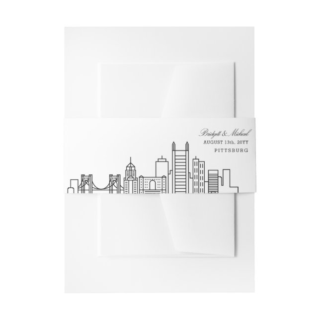 Bandeau De Faire-part Mariage Skyline de Pittsburg | (Devant example)