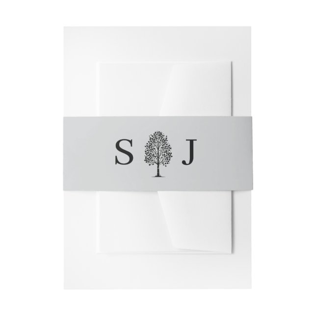 Bandeau De Faire-part Mariage sous l'arbre Grey Aspen (Devant example)