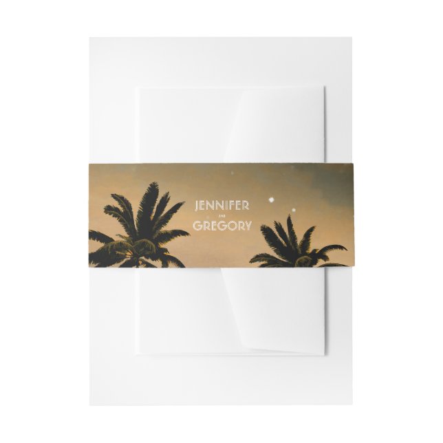 Bandeau De Faire-part Mariage Sunset Beach Palms (Devant example)