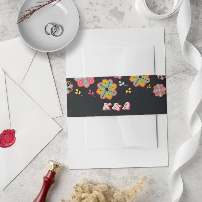 Bandeau De Faire-part Mariage Super rétro de la puissance 70 (Créateur téléchargé)