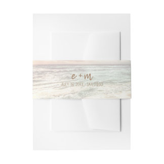 Bandeau De Faire-part Mariage sur la plage au coucher du soleil