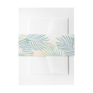 Bandeau De Faire-part Mariage sur la plage de sable et de palmiers