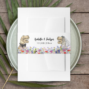 Bandeau De Faire-part Mariage Thème Dinosaure Fleur Sauvage
