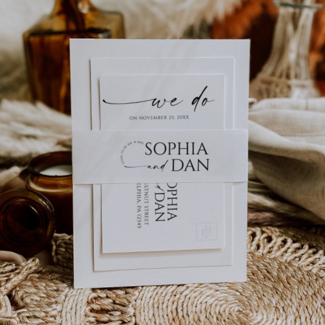 Bandeau De Faire-part Mariage tout simplement minimal (Simply Minimal Belly Band)