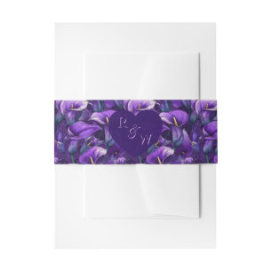 Bandeau De Faire-part Mariage Tropical de Jardin de Lys d'Arum Violets C
