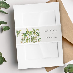 Bandeau De Faire-part Mariage Tropical Palm Tree