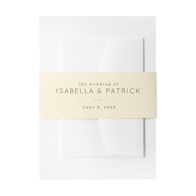 Bandeau De Faire-part Mariage Typographique Élégant Beige (Devant example)