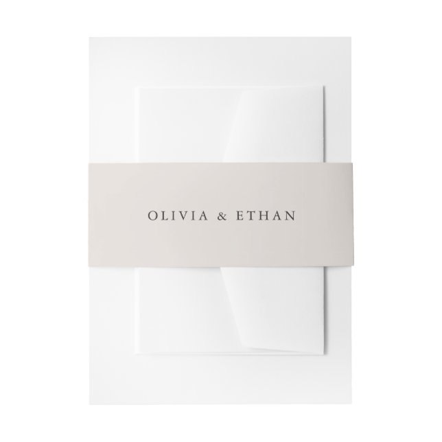 Bandeau De Faire-part Mariage Uni Beige (Devant example)