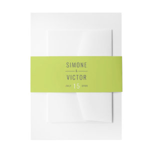 Bandeau De Faire-part Mariage vert citronnelle moderne